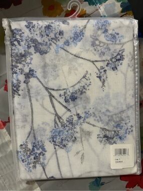 Floral Blue and White Shower Curtain - Elegant Botanical Design